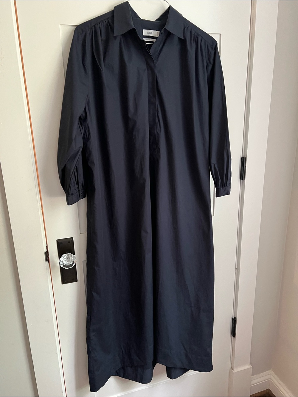 CLOSED Navy Oversized Button-Up Poplin Shirt Dress M EUC